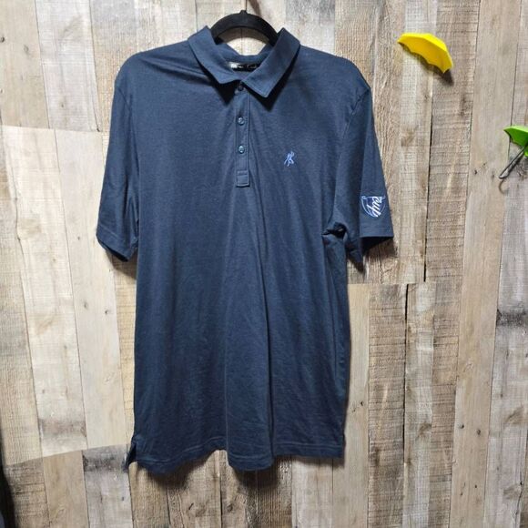 5/$25 Travis Mathew Navy Pima Cotton Blend Polo - Picture 1 of 7
